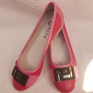 Ulas Fine Shoes Hot Pink Leather Flats